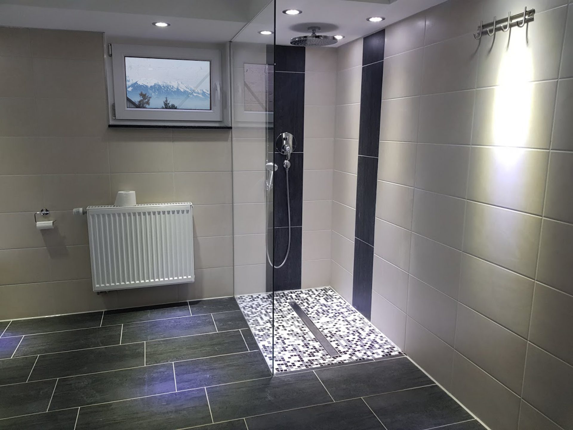 Begehbare Dusche auf Etage